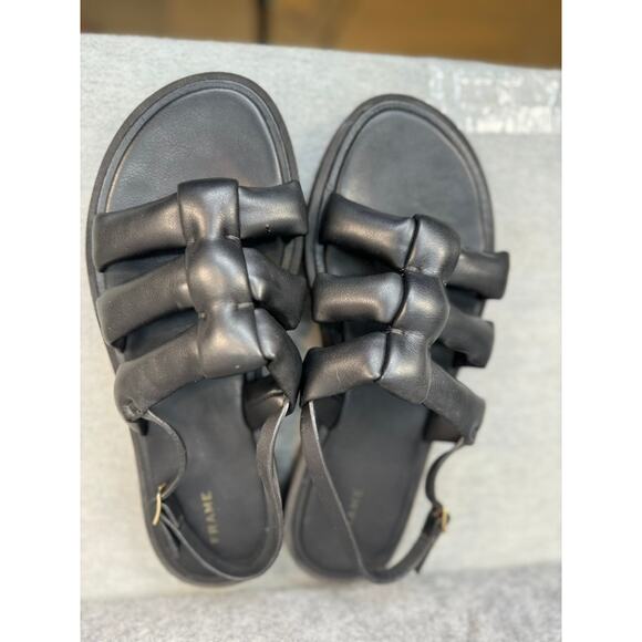 Frame Sandals Le Weston Black Vegan Leather - Picture 2 of 8